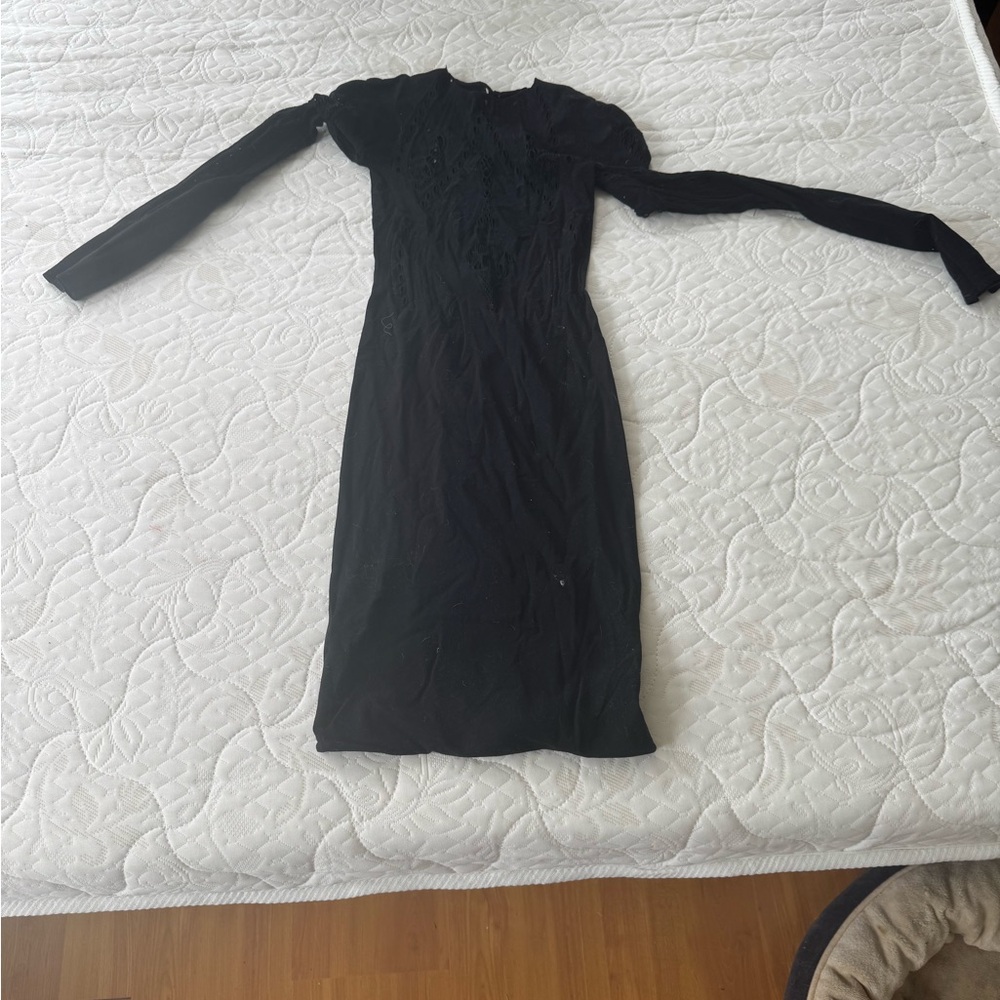 Vintage black long sleeve French Connection Bodycon Dress